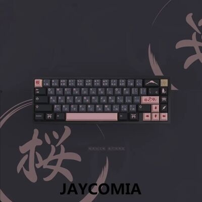Jaycomia GMK Night Sakura Keycap 139/156 tasti DYE SUB Cherry Profilo PBT giapponese/coreano/russo/Abnt2/DE/ES/FR per tastiera meccanica Jaycomia GMK Night Sakura Keycap 139/156 tasti DYE SUB Cherry Profilo PBT giapponese/coreano/russo/Abnt2/DE/ES/FR per tastiera meccanica