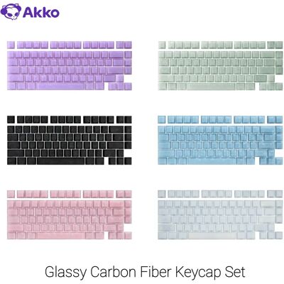 AKKO Set di Tasti in Fibra di Carbonio Glassy, Profilo Cherry Double-Shot con Stampa Laterale per Tastiere Meccaniche 61/75/87/Full Size AKKO Set di Tasti in Fibra di Carbonio Glassy, Profilo Cherry Double-Shot con Stampa Laterale per Tastiere Meccaniche 61/75/87/Full Size