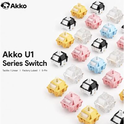 AKKO Switch U1 per Tastiera Meccanica, 5 Pin Lineari / Tattili, Lubrificati in Fabbrica, Hot-Swap, Accessori per Tastiera AKKO Switch U1 per Tastiera Meccanica, 5 Pin Lineari / Tattili, Lubrificati in Fabbrica, Hot-Swap, Accessori per Tastiera