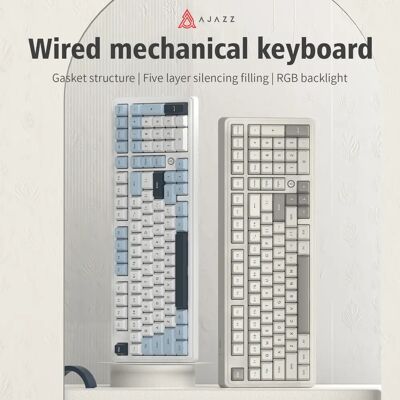 Ajazz AK980 Wired Mechanical Keyboard Hot Swap Gasket RGB Low Noise Ergonomics Office Gaming Keyboard Customized PC Accessories Ajazz AK980 Wired Mechanical Keyboard Hot Swap Gasket RGB Low Noise Ergonomics Office Gaming Keyboard Customized PC Accessories