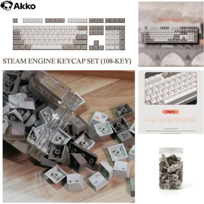 AKKO Set di Tasti Russi Profilo ASA/OEM/Cherry 61 68 84 88 108 Tasti PBT Double Shot/Dye-sub Tasti Cirillici per Tastiera ANSI AKKO Set di Tasti Russi Profilo ASA/OEM/Cherry 61 68 84 88 108 Tasti PBT Double Shot/Dye-sub Tasti Cirillici per Tastiera ANSI
