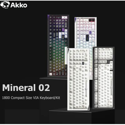 AKKO Mineral 02 Kit tastiera meccanica/barebone Alluminio 102 tasti VIA RGB Hot Swap Tastiera/kit personalizzata wireless trimodale Guarnizione AKKO Mineral 02 Kit tastiera meccanica/barebone Alluminio 102 tasti VIA RGB Hot Swap Tastiera/kit personalizzata wireless trimodale Guarnizione