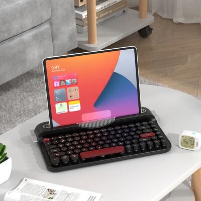 Ajazz Tastiera a membrana wireless AF84 con base 2.4G Bluetooth, stile macchina da scrivere, tastiera da ufficio per uomo e donna, supporta più sistemi Ajazz Tastiera a membrana wireless AF84 con base 2.4G Bluetooth, stile macchina da scrivere, tastiera da ufficio per uomo e donna, supporta più sistemi