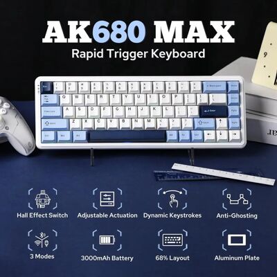Tastiera Gaming Wireless Bluetooth Ajazz Ak680 Max - 68 Tasti Tastiera Gaming Wireless Bluetooth Ajazz Ak680 Max - 68 Tasti
