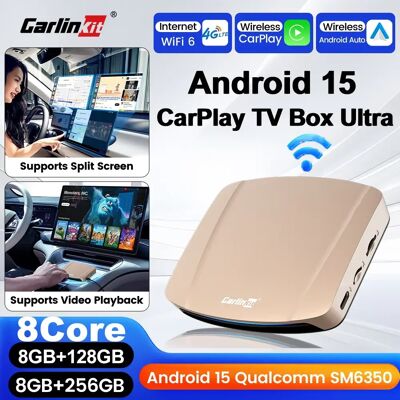 Carlinkit CarPlay Ai Box Android 15 Ultra WiFi6 Wireless Android Auto Adapter 8G+128G con Aggiornamento FOTA e Chip SM6350 - Smart TV Box Carlinkit CarPlay Ai Box Android 15 Ultra WiFi6 Wireless Android Auto Adapter 8G+128G con Aggiornamento FOTA e Chip SM6350 - Smart TV Box