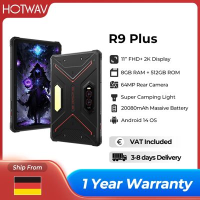Hotwav R9 Plus Tablet Robusto 11'' Display 2K 20080mAh 8GB 512GB 64MP Android 14 con Super Luce da Campeggio Hotwav R9 Plus Tablet Robusto 11'' Display 2K 20080mAh 8GB 512GB 64MP Android 14 con Super Luce da Campeggio