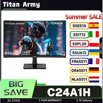 Titan Monitor da gioco C24A1H 16:9 VA FHD, 23,6 pollici, 240Hz ad alta frequenza di aggiornamento e 1ms MPRT, HDR10, design curvo 1500R, 1920 x 1080 Titan Monitor da gioco C24A1H 16:9 VA FHD, 23,6 pollici, 240Hz ad alta frequenza di aggiornamento e 1ms MPRT, HDR10, design curvo 1500R, 1920 x 1080