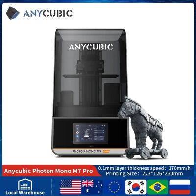 ANYCUBIC Photon Mono M7 Pro 14K Velocità fino a 170 mm/h Stampa Mono MSLA Stampante 3D Stampante 3D in resina LCD da 10.1 '' Dimensioni 223*126*230m ANYCUBIC Photon Mono M7 Pro 14K Velocità fino a 170 mm/h Stampa Mono MSLA Stampante 3D Stampante 3D in resina LCD da 10.1 '' Dimensioni 223*126*230m