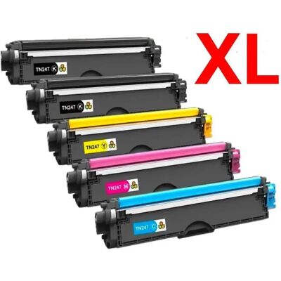Brother Confezione da 5 toner per TN-247 / TN-243 DCP-L3510 DCP-L3550 HL-L3210 con chip Brother Confezione da 5 toner per TN-247 / TN-243 DCP-L3510 DCP-L3550 HL-L3210 con chip