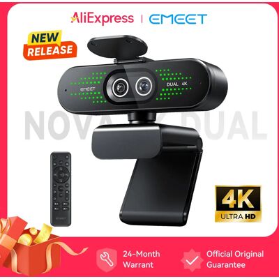 EMEET Webcam NOVA 4K con Doppia Fotocamera per PC, Grandangolare, Zoom 11X, Autofocus, Controllo Remoto e Microfono per Chiamate Online EMEET Webcam NOVA 4K con Doppia Fotocamera per PC, Grandangolare, Zoom 11X, Autofocus, Controllo Remoto e Microfono per Chiamate Online