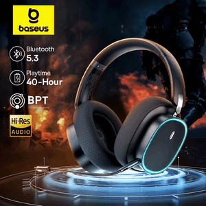 BASEUS GH02 Cuffie wireless da gioco con microfono Cuffie over-ear Bluetooth 5.3 Driver da 40 mm Cuffie RGB 2.4G/wireless/cavo BASEUS GH02 Cuffie wireless da gioco con microfono Cuffie over-ear Bluetooth 5.3 Driver da 40 mm Cuffie RGB 2.4G/wireless/cavo