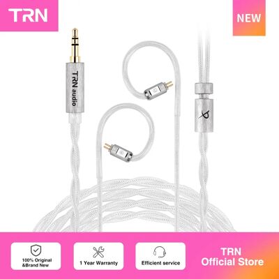 TRN Cavo placcato argento in rame monocristallo ad alta purezza Ice Eel 3,5 mm/4,4 mm 0,78/2 pin compatibile TRN Cavo placcato argento in rame monocristallo ad alta purezza Ice Eel 3,5 mm/4,4 mm 0,78/2 pin compatibile