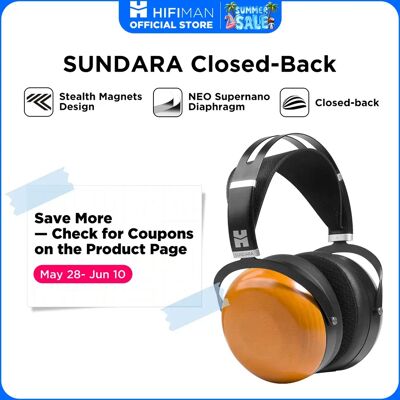 Hifiman SUNDARA Cuffie Hi-Fi cablate over-ear a guscio chiuso con design a magnete nascosto e cuscinetti auricolari in legno Hifiman SUNDARA Cuffie Hi-Fi cablate over-ear a guscio chiuso con design a magnete nascosto e cuscinetti auricolari in legno