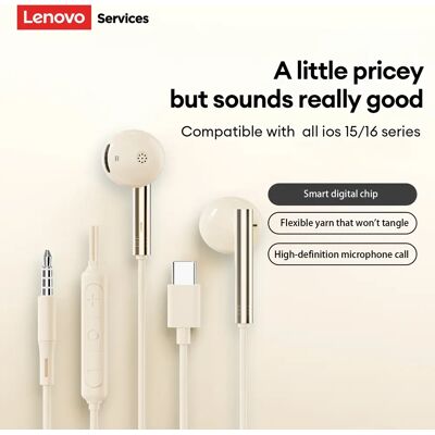 Lenovo Auricolari Cablati YF43 con Jack Type-C/3.5mm, Cuffie Semi In-Ear per Gaming, Audio HiFi Surround, Auricolari E-sports con Microfono Lenovo Auricolari Cablati YF43 con Jack Type-C/3.5mm, Cuffie Semi In-Ear per Gaming, Audio HiFi Surround, Auricolari E-sports con Microfono