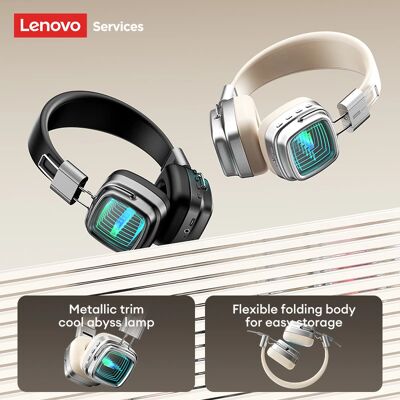 Lenovo Cuffie Wireless Over-Ear LS117 Bluetooth 6.0 con Audio Surround 3D, Auricolari a Bassa Latenza 35ms, Chiamate HD Intelligenti con ENC Lenovo Cuffie Wireless Over-Ear LS117 Bluetooth 6.0 con Audio Surround 3D, Auricolari a Bassa Latenza 35ms, Chiamate HD Intelligenti con ENC
