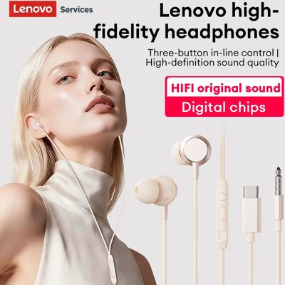 Lenovo NUOVI Auricolari Cablati YF27 con Suono HIFI, Bassi Potenti Surround 9D, Cuffie con Riduzione Intelligente del Rumore 3.5mm/Type-C Lenovo NUOVI Auricolari Cablati YF27 con Suono HIFI, Bassi Potenti Surround 9D, Cuffie con Riduzione Intelligente del Rumore 3.5mm/Type-C
