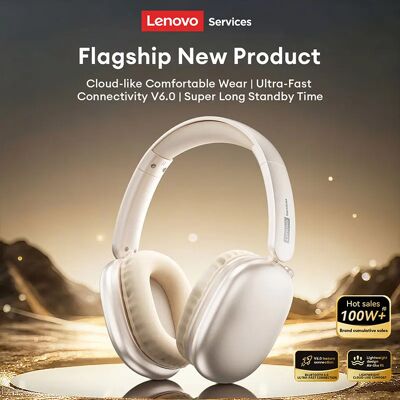 Lenovo Cuffie da Gaming Over-Ear LS107, 100 Ore di Autonomia, Auricolari Wireless Bluetooth 6.0, Chiamate Ultra-HD ENC, Bassa Latenza Lenovo Cuffie da Gaming Over-Ear LS107, 100 Ore di Autonomia, Auricolari Wireless Bluetooth 6.0, Chiamate Ultra-HD ENC, Bassa Latenza