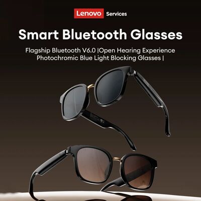 Lenovo Nuovi occhiali intelligenti wireless GS106 Bluetooth 6.0 con lenti fotocromatiche, occhiali da sole, cuffie per musica e chiamate per sport all'aperto Lenovo Nuovi occhiali intelligenti wireless GS106 Bluetooth 6.0 con lenti fotocromatiche, occhiali da sole, cuffie per musica e chiamate per sport all'aperto