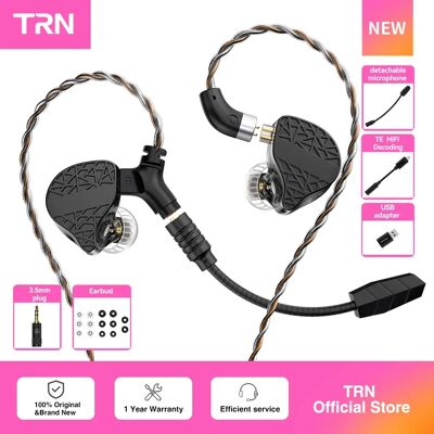 TRN Auricolari In-Ear Mars Hifi con Triplo Driver Ibrido 1DD + 1BA + 1 Vibrazione, Cuffie Cablate per DJ, Negozio Ufficiale TRN Auricolari In-Ear Mars Hifi con Triplo Driver Ibrido 1DD + 1BA + 1 Vibrazione, Cuffie Cablate per DJ, Negozio Ufficiale