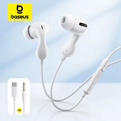 Auricolari cablati Baseus CZ20 - In-ear, 3.5mm, Bianco Auricolari cablati Baseus CZ20 - In-ear, 3.5mm, Bianco