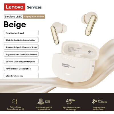 Lenovo LE217 TWS ANC Auricolari wireless Bluetooth 6.0 ANC Auricolari con riduzione del rumore Cuffie con audio stereo Latenza ultra-bassa di 38 ms Lenovo LE217 TWS ANC Auricolari wireless Bluetooth 6.0 ANC Auricolari con riduzione del rumore Cuffie con audio stereo Latenza ultra-bassa di 38 ms