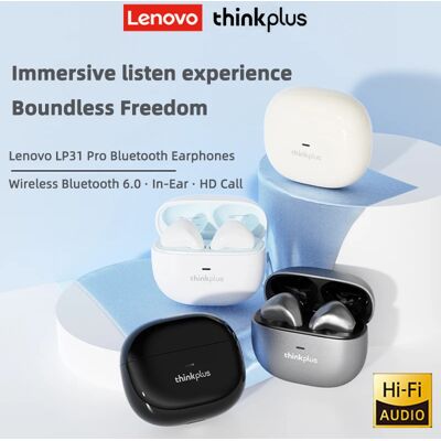 Lenovo LP31 Pro Cuffie Senza Fili Bluetooth 6.0 TWS Hifi Stereo Auricolare Gaming Sport Musica Auricolari Chiamata HD con Microfono Auricolare Lenovo LP31 Pro Cuffie Senza Fili Bluetooth 6.0 TWS Hifi Stereo Auricolare Gaming Sport Musica Auricolari Chiamata HD con Microfono Auricolare