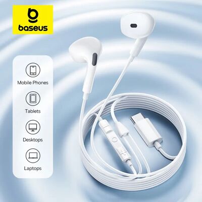 BASEUS auricolare cablato in-ear CZ19 tipo C con microfono cuffie cablate per IOS Mac Xiaomi Samsung HUAWEI cuffie per cellulare per computer BASEUS auricolare cablato in-ear CZ19 tipo C con microfono cuffie cablate per IOS Mac Xiaomi Samsung HUAWEI cuffie per cellulare per computer