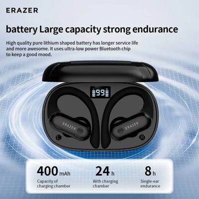Lenovo Auricolari Bluetooth QT60 Gancio per l'orecchio Auricolari sportivi Modalità gioco 30 ore Batteria a lunga durata Cuffie con qualità audio HiFi Lenovo Auricolari Bluetooth QT60 Gancio per l'orecchio Auricolari sportivi Modalità gioco 30 ore Batteria a lunga durata Cuffie con qualità audio HiFi