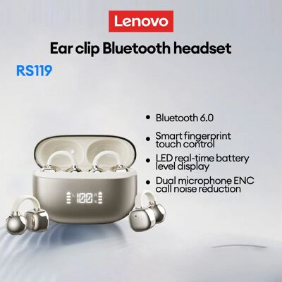 Lenovo RS119Pro OWS Ear Clip Auricolari wireless Bluetooth 6.0 Auricolari ultra aperti ad alta risoluzione Display digitale Cuffie in silicone morbido Lenovo RS119Pro OWS Ear Clip Auricolari wireless Bluetooth 6.0 Auricolari ultra aperti ad alta risoluzione Display digitale Cuffie in silicone morbido