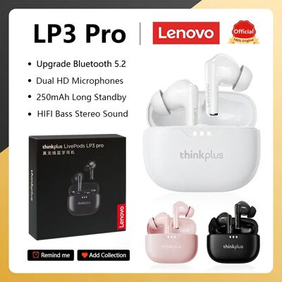 Lenovo Auricolari originali Lp3 pro TWS Auricolari Bluetooth 5.3 senza fili HIFI Suono Riduzione del rumore Chiamata HD Cuffie a bassa latenza Lenovo Auricolari originali Lp3 pro TWS Auricolari Bluetooth 5.3 senza fili HIFI Suono Riduzione del rumore Chiamata HD Cuffie a bassa latenza