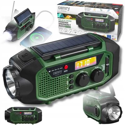 Adler Radio di Emergenza Solare con Manovella USB-C FM Power Bank AM SW Bluetooth Micro SD Torcia LED Display LCD Adler Radio di Emergenza Solare con Manovella USB-C FM Power Bank AM SW Bluetooth Micro SD Torcia LED Display LCD