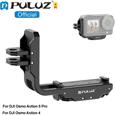PULUZ Staffa magnetica a L in metallo a sgancio rapido per riprese orizzontali verticali per accessori per fotocamera sportiva DJI Osmo Action 5 Pro / 4 PULUZ Staffa magnetica a L in metallo a sgancio rapido per riprese orizzontali verticali per accessori per fotocamera sportiva DJI Osmo Action 5 Pro / 4