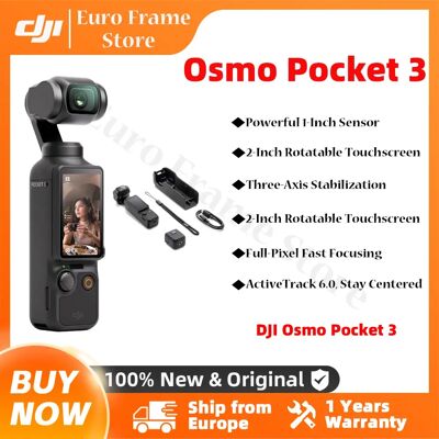 DJI Osmo Pocket 3, sensore potente da 1 pollice, 4K/120fps, schermo touch rotante da 2 pollici, Osmo Pocket 3 originale DJI Osmo Pocket 3, sensore potente da 1 pollice, 4K/120fps, schermo touch rotante da 2 pollici, Osmo Pocket 3 originale