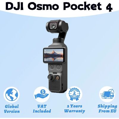 DJI Osmo Pocket 4 Fotocamera Portatile con Asta Selfie 2026 Nuova Versione con Active Track 7.0, Controllo Gestuale per Scatti Rapidi, Stabilizzazione a 3 Assi, Sensore CMOS da 1″, Gimbal Tascabile DJI Osmo Pocket 4 Fotocamera Portatile con Asta Selfie 2026 Nuova Versione con Active Track 7.0, Controllo Gestuale per Scatti Rapidi, Stabilizzazione a 3 Assi, Sensore CMOS da 1″, Gimbal Tascabile