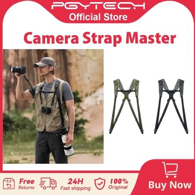 PGYTECH Camera Strap Master, doppia imbracatura in pelle per 3 fotocamere, imbracatura per fotocamera regolabile per fotografo professionale PGYTECH Camera Strap Master, doppia imbracatura in pelle per 3 fotocamere, imbracatura per fotocamera regolabile per fotografo professionale