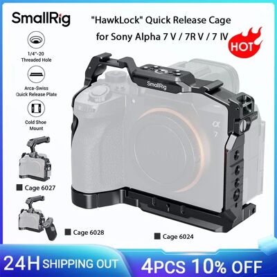 SmallRig A7 V/A7R V "HawkLock" Gabbia a sgancio rapido per Sony Alpha 7 V/7R V/7 IV, con morsetto per cavo Piastra a sgancio rapido Arca-Swiss SmallRig A7 V/A7R V "HawkLock" Gabbia a sgancio rapido per Sony Alpha 7 V/7R V/7 IV, con morsetto per cavo Piastra a sgancio rapido Arca-Swiss