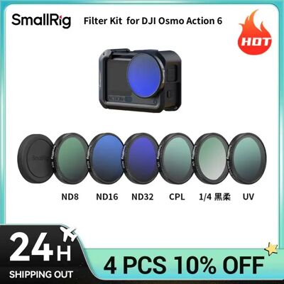 SmallRig Kit Filtri per DJI Osmo Action 6 con Filtri ND8/ND16/ND32, Effetto Black Mist 1/4, Filtro UV, Copriobiettivo in Silicone SmallRig Kit Filtri per DJI Osmo Action 6 con Filtri ND8/ND16/ND32, Effetto Black Mist 1/4, Filtro UV, Copriobiettivo in Silicone