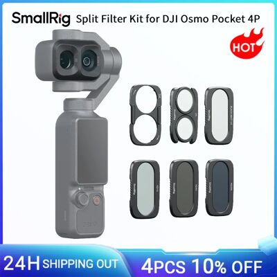 SmallRig Kit Filtri Split per DJI Osmo Pocket 4P con ND16 / ND64 / ND256 / CPL / Base Filtro Diffusore Nero 1/4 -6658 SmallRig Kit Filtri Split per DJI Osmo Pocket 4P con ND16 / ND64 / ND256 / CPL / Base Filtro Diffusore Nero 1/4 -6658