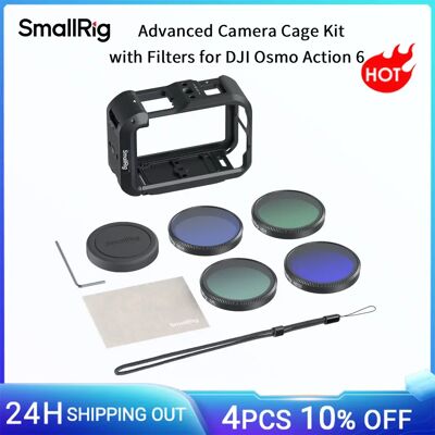 SmallRig Kit Gabbia Avanzata per Fotocamera OSMO Action 6 con Filtri per DJI Osmo Action 6 e Copriobiettivo in Silicone ND8/16/32/Filtro CPL SmallRig Kit Gabbia Avanzata per Fotocamera OSMO Action 6 con Filtri per DJI Osmo Action 6 e Copriobiettivo in Silicone ND8/16/32/Filtro CPL