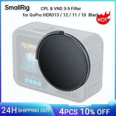 SmallRig Filtro CPL e VND 3-5 per GoPro HERO13 / 12 / 11 / 10 Nero, vetro ottico, riduzione dell'esposizione della fotocamera -4942 SmallRig Filtro CPL e VND 3-5 per GoPro HERO13 / 12 / 11 / 10 Nero, vetro ottico, riduzione dell'esposizione della fotocamera -4942