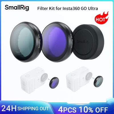 SmallRig Kit di filtri per Insta360 GO Ultra con filtro ND8 / CPL e copriobiettivo in silicone. Design a scatto per un facile attacco -5862 SmallRig Kit di filtri per Insta360 GO Ultra con filtro ND8 / CPL e copriobiettivo in silicone. Design a scatto per un facile attacco -5862