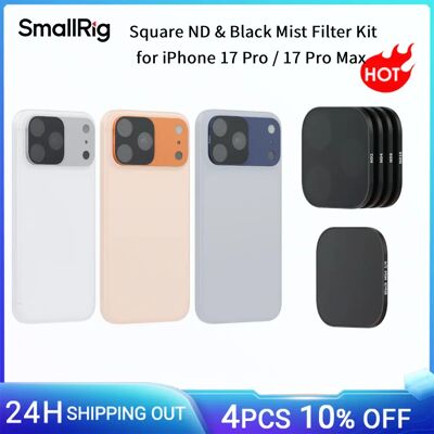 SmallRig Kit Filtri ND e Black Mist per iPhone 17 Pro e iPhone 17 Pro Max, 3 Colori a Scelta con ND2/4/8/16/32 e Supporto SmallRig Kit Filtri ND e Black Mist per iPhone 17 Pro e iPhone 17 Pro Max, 3 Colori a Scelta con ND2/4/8/16/32 e Supporto