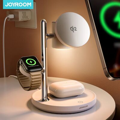 Joyroom Qi2 Stazione di ricarica magnetica per caricabatterie wireless veloce Apple per iPhone 17 16 15 Pro Max per iWatch per AirPods JR-W23 Joyroom Qi2 Stazione di ricarica magnetica per caricabatterie wireless veloce Apple per iPhone 17 16 15 Pro Max per iWatch per AirPods JR-W23