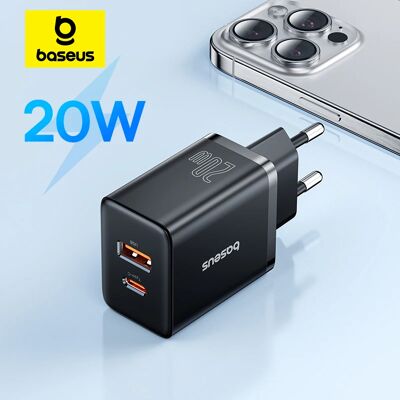 BASEUS 20W Caricatore USB Supporto Tipo C PD Ricarica rapida Doppia porta USB Caricatore per telefono portatile per iPhone 17 16 15 14 13 12 Pro Max BASEUS 20W Caricatore USB Supporto Tipo C PD Ricarica rapida Doppia porta USB Caricatore per telefono portatile per iPhone 17 16 15 14 13 12 Pro Max