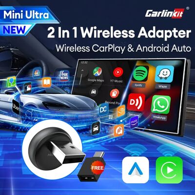 Carlinkit Mini Ultra 3 Wireless Android Auto & CarPlay Adattatore 2.4Ghz e 5Ghz WiFi BLE Auto Connect OTA Aggiornamento Mini Smart Car Box Carlinkit Mini Ultra 3 Wireless Android Auto & CarPlay Adattatore 2.4Ghz e 5Ghz WiFi BLE Auto Connect OTA Aggiornamento Mini Smart Car Box