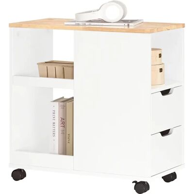 SoBuy FBT130-WN tavolo stampante con supporto per stampa rotolo armadio stampante contenitore rotolo con scomparti carrello da ufficio carrello laterale SoBuy FBT130-WN tavolo stampante con supporto per stampa rotolo armadio stampante contenitore rotolo con scomparti carrello da ufficio carrello laterale