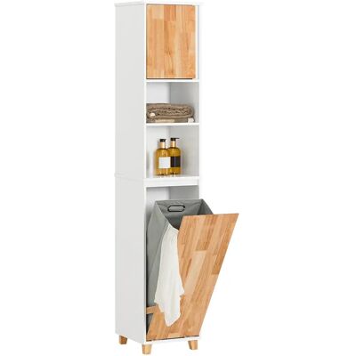SoBuy BZR74-W armadio alto da bagno con borsa per la biancheria pieghevole armadio da bagno scaffale da bagno armadio per lavanderia cassettiera per lavanderia mobili da bagno SoBuy BZR74-W armadio alto da bagno con borsa per la biancheria pieghevole armadio da bagno scaffale da bagno armadio per lavanderia cassettiera per lavanderia mobili da bagno