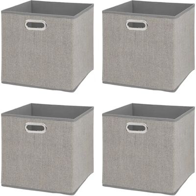 NONE Confezione da 4 Scatole Organizer Pieghevoli in Tessuto con Manico – Cubo o Scatola per Abiti, Giocattoli e Scaffali NONE Confezione da 4 Scatole Organizer Pieghevoli in Tessuto con Manico – Cubo o Scatola per Abiti, Giocattoli e Scaffali