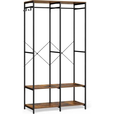SONGMICS Armadio Portatile, Armadio Pieghevole, Appendiabiti, Organizer per Armadio, con Barre per Appendere, Ripiani Portaoggetti, Ganci Rimovibili, 40 x 94,5 x 180 cm/40 x 141 x 180 cm, Marrone SONGMICS Armadio Portatile, Armadio Pieghevole, Appendiabiti, Organizer per Armadio, con Barre per Appendere, Ripiani Portaoggetti, Ganci Rimovibili, 40 x 94,5 x 180 cm/40 x 141 x 180 cm, Marrone
