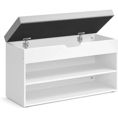 VASAGLE Panca Portascarpe, Armadio Portascarpe con Seduta Imbottita, Panca da Ingresso con 3 Scomparti e Seduta Imbottita, 30 x 80 x 44 cm, per Ingresso, Camera da Letto, Bianco Cloud e Grigio Tortora VASAGLE Panca Portascarpe, Armadio Portascarpe con Seduta Imbottita, Panca da Ingresso con 3 Scomparti e Seduta Imbottita, 30 x 80 x 44 cm, per Ingresso, Camera da Letto, Bianco Cloud e Grigio Tortora